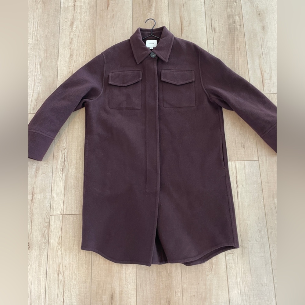 Vince long button up coat